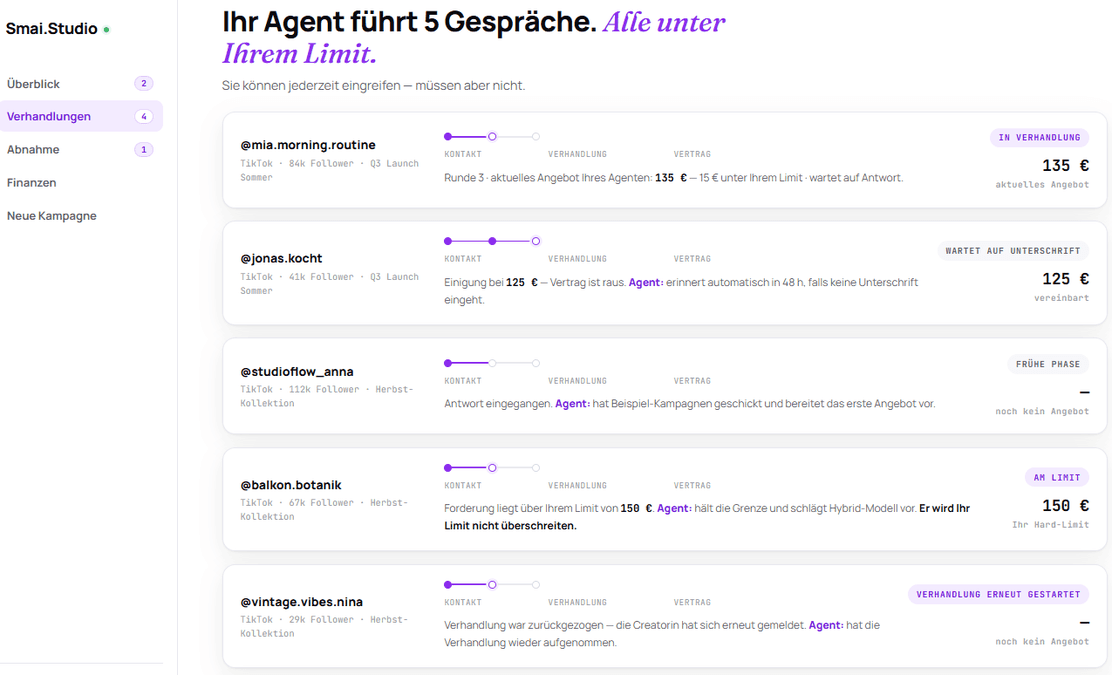 Verhandlungen: KI-Sourcing & Verhandlung